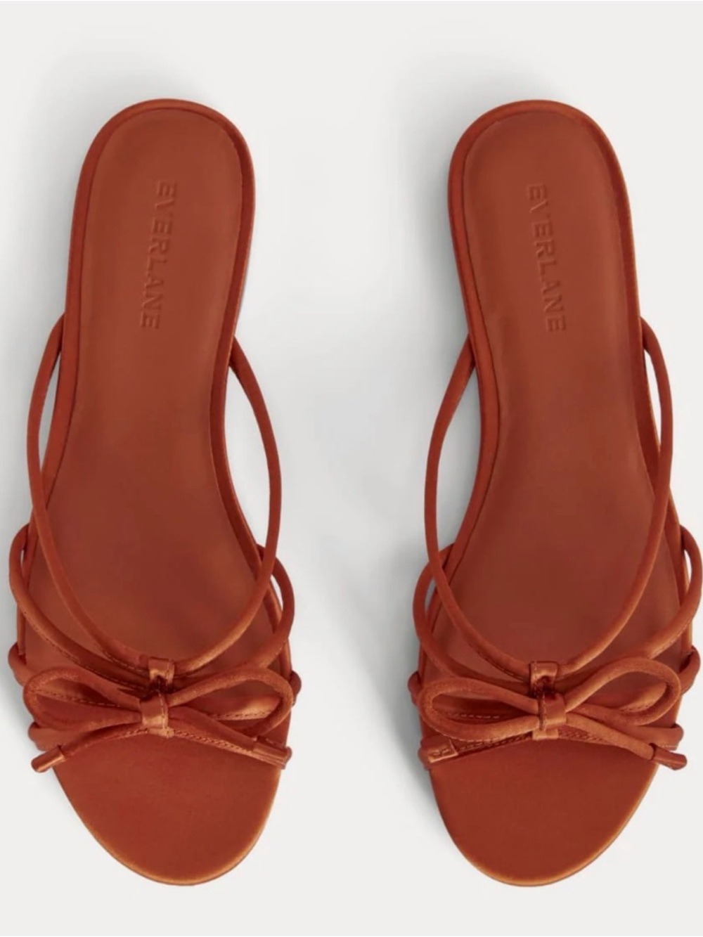 Everlane Rust Bow-Strap Slide Sandals